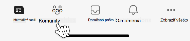 Obrázok mobilného rozhrania na navigáciu v komunitách
