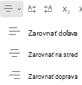 Ponuka Zarovnať v Outlooku na webe.