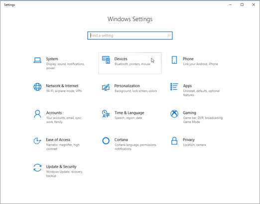 Obrázok nastavení zariadenia s Windowsom
