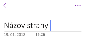 Premenovanie strany vo OneNote pre iOS