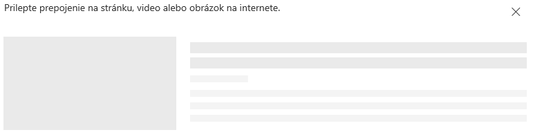 Snímka obrazovky s prilepením prepojenia v SharePointe.