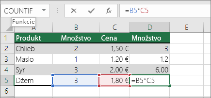 Relatívny odkaz na bunku