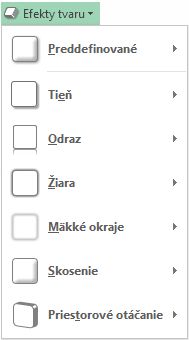 Ponuka Efekty tvarov