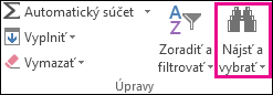 Vyhľadanie & výber v skupine Úpravy na karte Domov