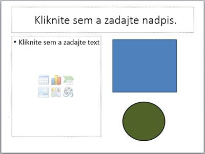 Snímka s dvomi zástupnými objektmi a dvomi samostatnými objektmi