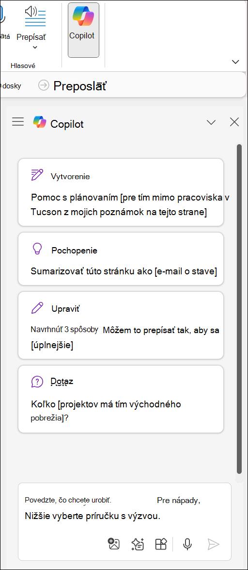 Prístup k tlačidlu Copilot vo OneNote