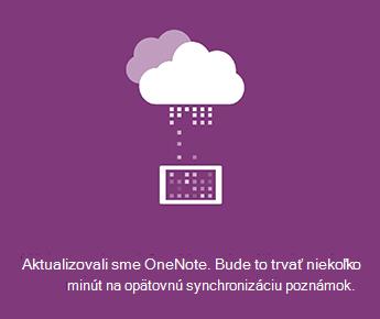 Obrazovka synchronizácie vo OneNote pre Android
