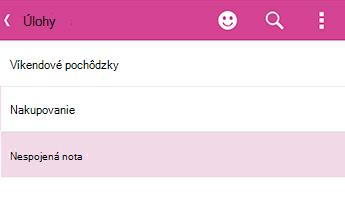 Nesynchronizovaná poznámka vo OneNote pre Android