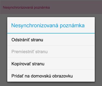 Ponuka Poznámka vo OneNote pre Android