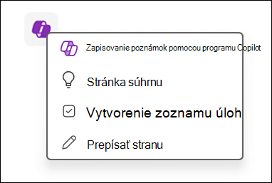 Prístup k funkcii Copilot na plátne vo OneNote