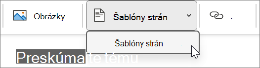 Šablóny strán na karte Vložiť