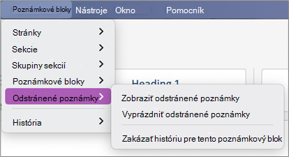 Zobrazenie odstránených poznámok > v poznámkových blokoch >