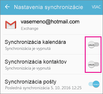 Synchronizácia povolená