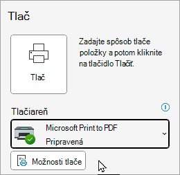 Možnosti tlače súborov v klasickom Outlooku