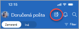 Zobrazuje ikonu naľavo od zvončeka upozornenia, ktorá zobrazuje e-maily s vysokou prioritou alebo e-maily, na ktoré je potrebné odpovedať.