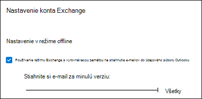 Posuňte jazdec na položku Všetko, čím sa pri exporte e-mailov stiahne každý e-mail Outlooku