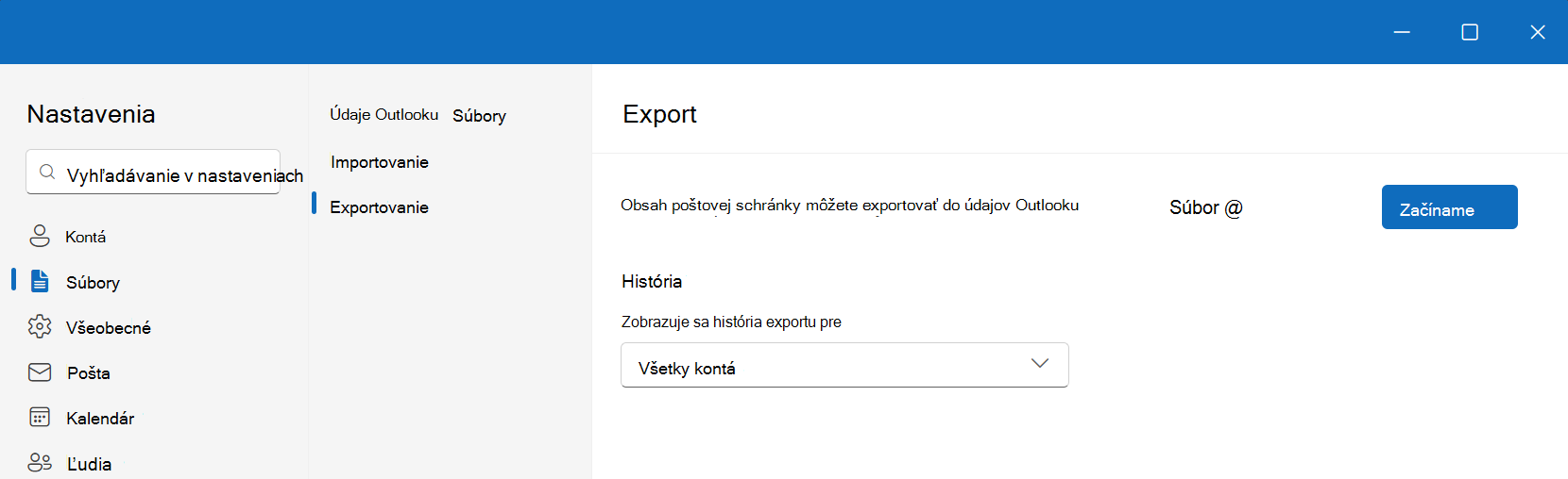 Export súborov .pst v novom Outlooku pre Windows