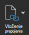 Snímka obrazovky zobrazuje možnosť Vložiť prepojenie.