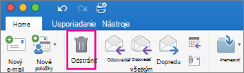 Na karte Domov kliknite na tlačidlo Odstrániť
