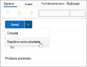Používanie naplánovaného odoslania v novom Outlooku pre Windows