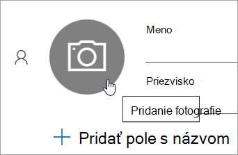 Snímka obrazovky zobrazujúca možnosť pridať fotografiu kontaktu