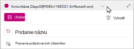 Z rozbaľovacej ponuky vyberte skupinu a naplánujte udalosť v danom kalendári.