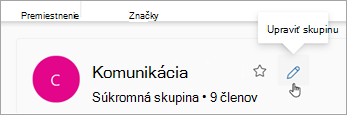 Vyberte položku Upraviť skupinu vedľa názvu skupiny.