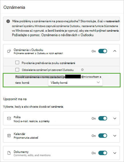 Ak chcete zobraziť ďalšie možnosti oznámení, vyberte položku Rozbaliť