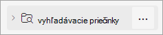 Snímka obrazovky s vyhľadávacími priečinkami