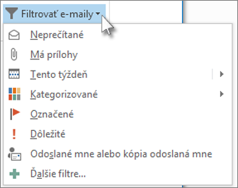 Filtrovať e-maily