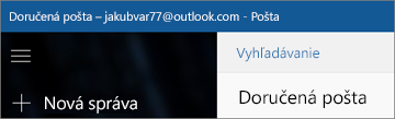 Ako vyzerá pás s nástrojmi, keď máte aplikáciu Pošta pre Windows 10.