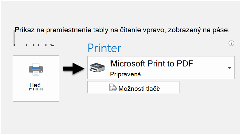 Na tlač e-mailu do PDF súboru môžete použiť príkaz Tlačiť.