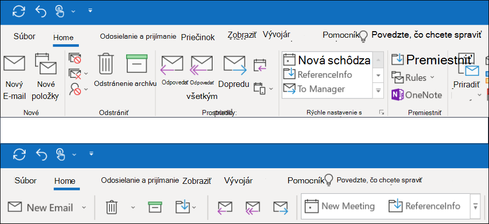 V Outlooku si teraz môžete vybrať z dvoch rôznych prostredí pása s nástrojmi.