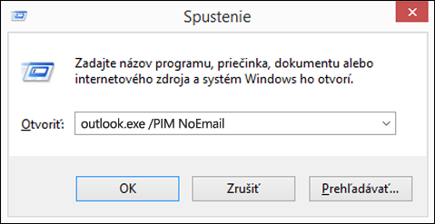 Vytvorenie profilu bez e-mailu pomocou dialógového okna Spustiť