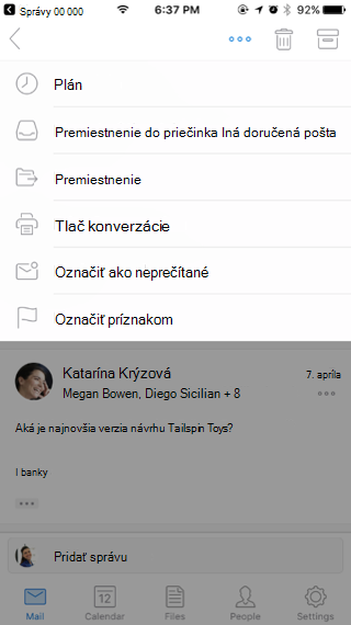 Odpovedanie na správu