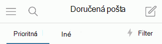 Prepínanie do priečinka Prioritná doručená pošta a von v iOS