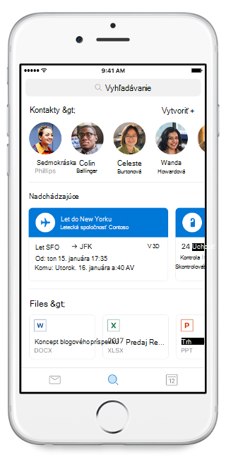 Vyhľadávanie v aplikácii Outlook Mobile