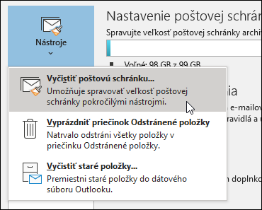 Vyčistenie poštovej schránky