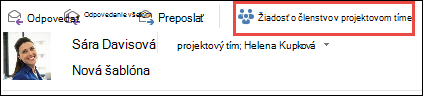 Žiadosť o pripojenie k skupine z e-mailu