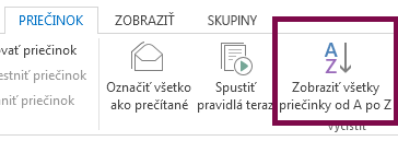 Zoraďte svoje priečinky podľa abecedy kliknutím na možnosť Zobraziť všetky priečinky od A po Z.