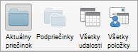 Zobrazuje možnosti vyhľadávania v Kalendári