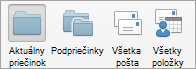 Zobrazuje možnosti vyhľadávania v Pošte