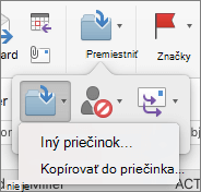 Premiestňovanie alebo kopírovanie správ medzi priečinkami