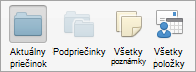 Zobrazí možnosti vyhľadávania v aplikácii Poznámky
