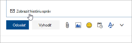 Snímka obrazovky s tlačidlom Zobraziť správu histórie.
