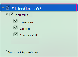 Zdieľané kalendáre