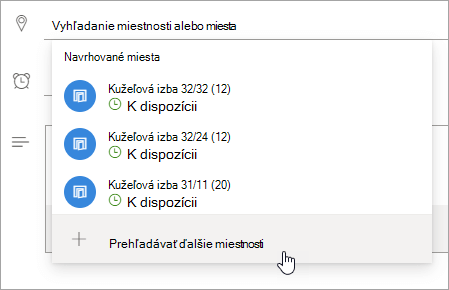 Snímka obrazovky s ponukou Navrhované miesta