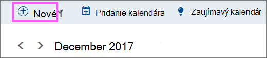 Snímka obrazovky s tlačidlom Nový
