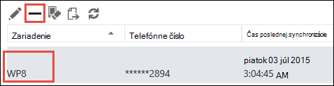 Odstránenie telefónu z aplikácie Outlook Web App