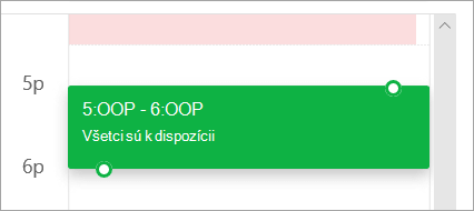 Snímka obrazovky s mriežkou plánovania
